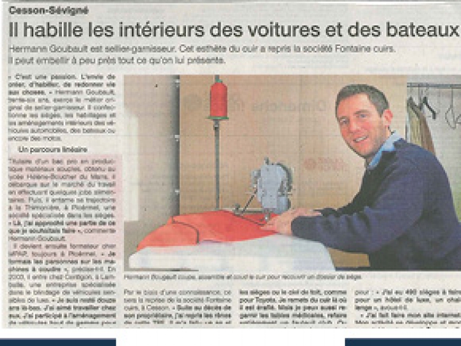 HB Cuirs dans Ouest France